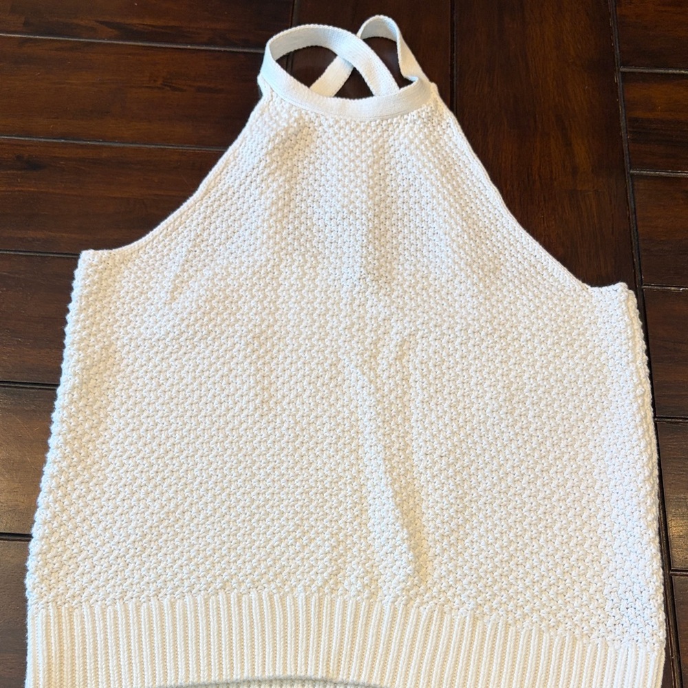 525 America Cream Knit Halter Tank Top